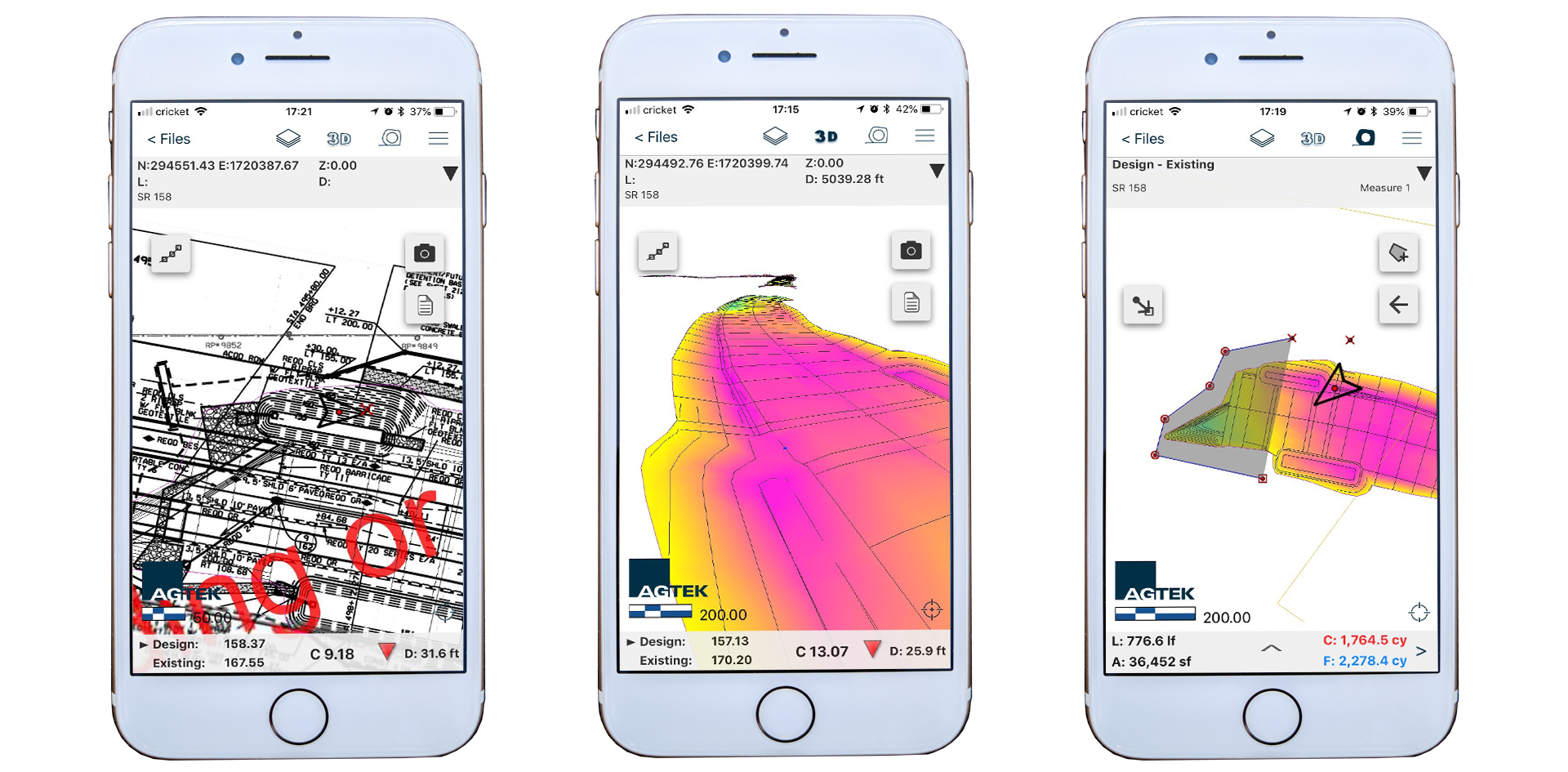 SmartDirt Mobile App 3D views, maps and volume measurement