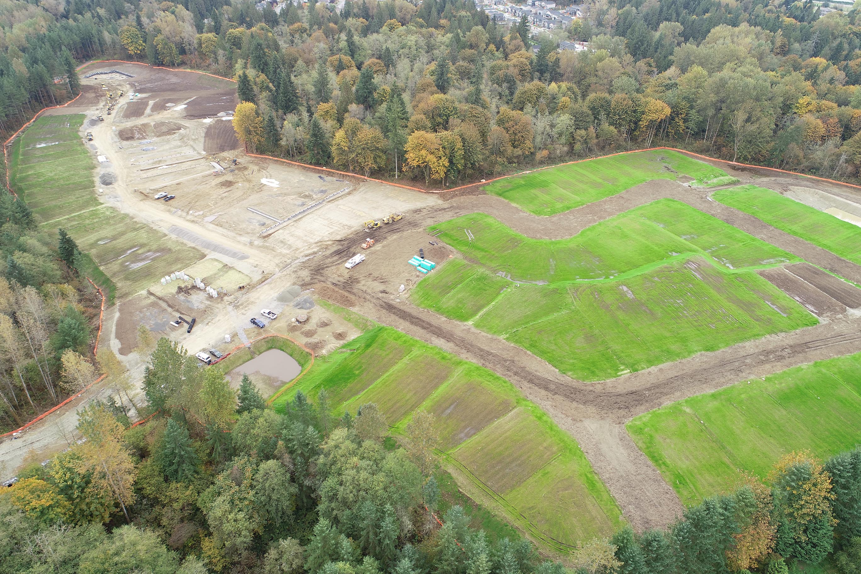 Taylor's Excavators drone image from Monroe Woodlands project