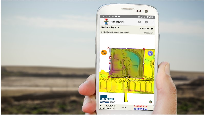 SmartDirt Mobile App Measuring a Cut–Fill Area